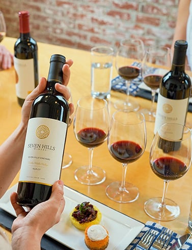 Person holding wine bottle